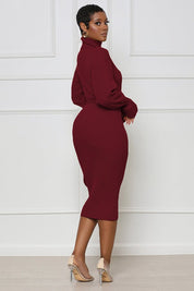 Women's Body-Con Long Sleeve Maxi Sweater Dress