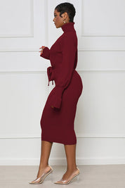 Women's Body-Con Long Sleeve Maxi Sweater Dress