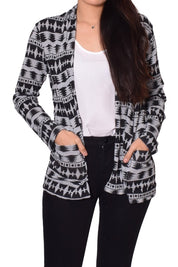 Women's Open Cardigan with Elbow Patches