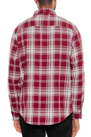 Men's Regular Fit Full Plaid Checkered Flannel Shirt