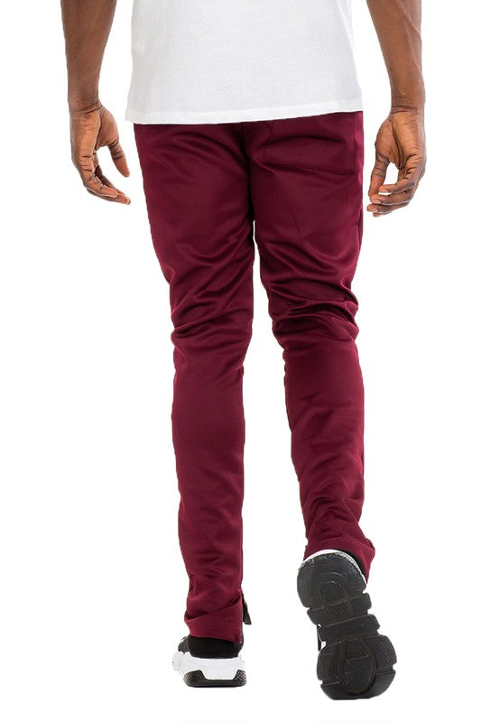 SOLID COLOR PLAIN BASIC TRACK PANTS