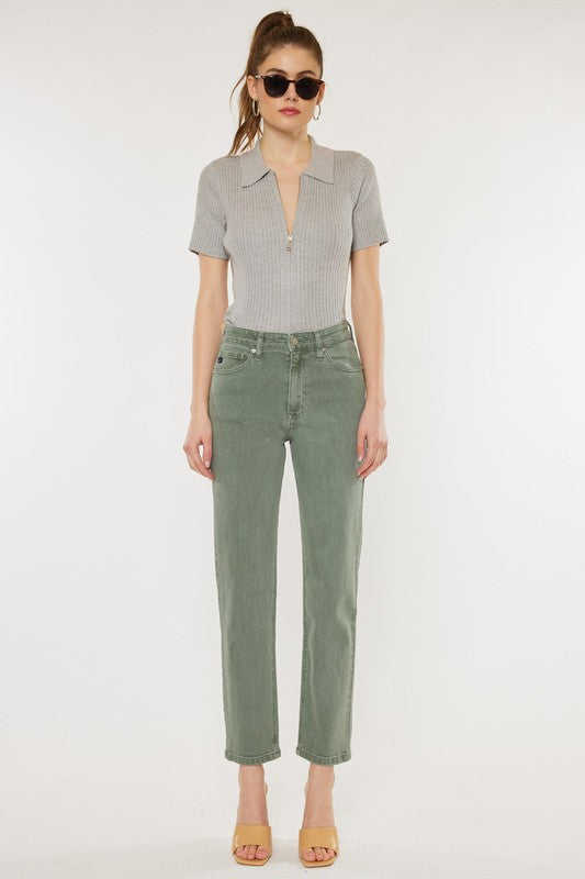 Women's Vintage Olive Straight Jeans