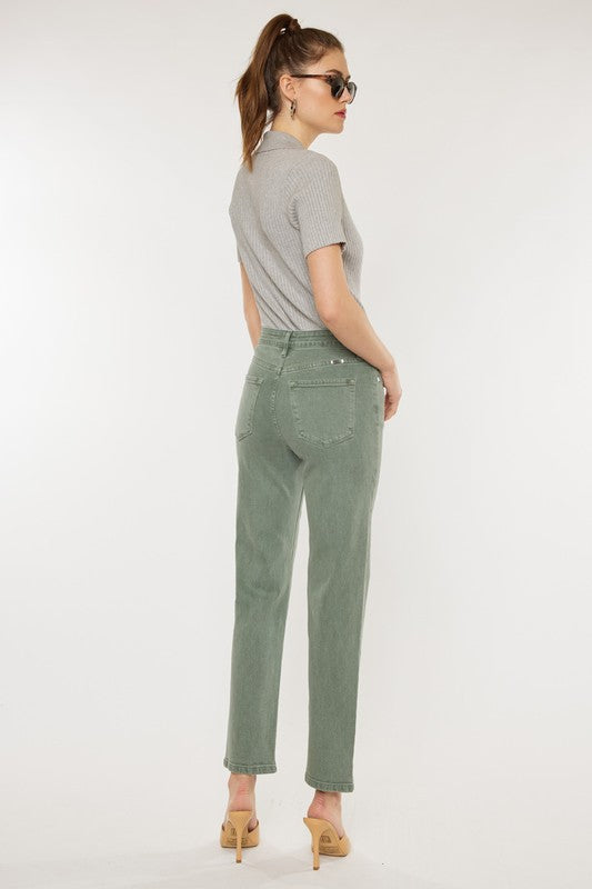 Women's Vintage Olive Straight Jeans