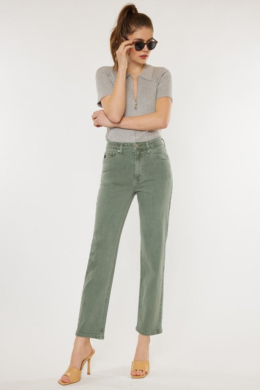 Women's Vintage Olive Straight Jeans