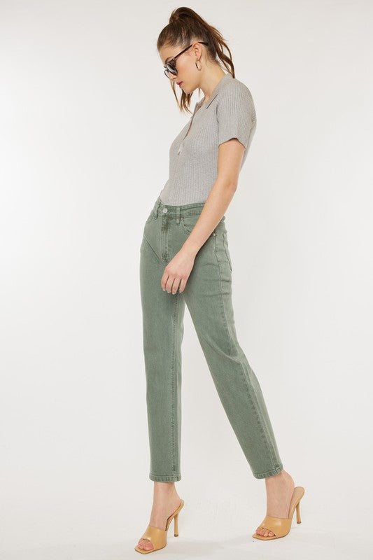 Women's Vintage Olive Straight Jeans