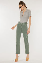 Women's Vintage Olive Straight Jeans