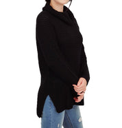 Women's Oversized Cowl Neck Popcorn Knit Tunic Sweater