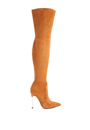 Women's High Knee Stretch Suede Micro Boots