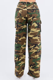 Women's Ripped Wide Leg Utility Cargo Pants