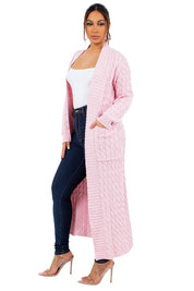 Women's Casual Long Sleeve Maxi Sweater Cardigan