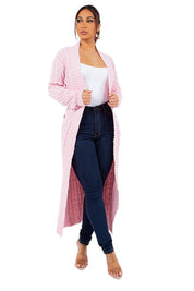 Women's Casual Long Sleeve Maxi Sweater Cardigan