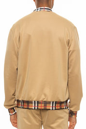 Men's Checkered Plaid Full Zip Track Jacket