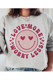 LOVE MORE WORRY LESS PLUS SIZE SWEATSHIRT