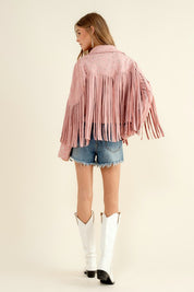 Women's Studded Fringe Open Western Jacket