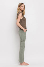 Women's Relaxed Fit High Rise Cargo Straight Jeans