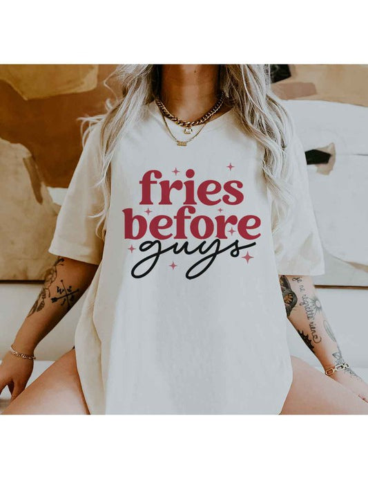 FRIES BEFORE GUYS GRAPHIC PLUS SIZE TEE