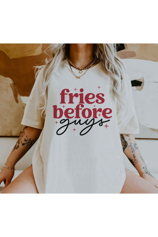 FRIES BEFORE GUYS GRAPHIC PLUS SIZE TEE