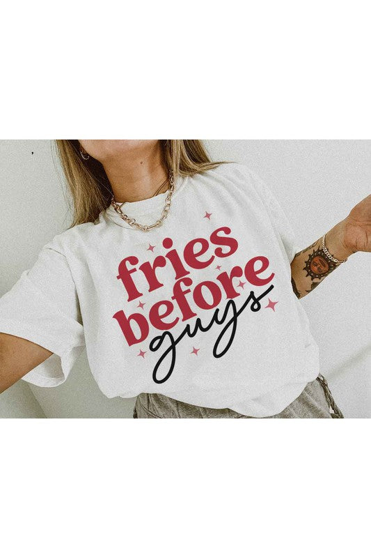 FRIES BEFORE GUYS GRAPHIC PLUS SIZE TEE