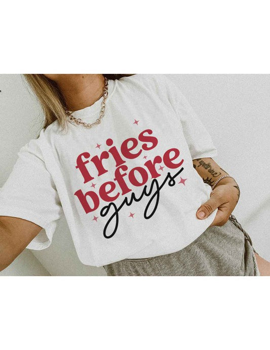 FRIES BEFORE GUYS GRAPHIC PLUS SIZE TEE