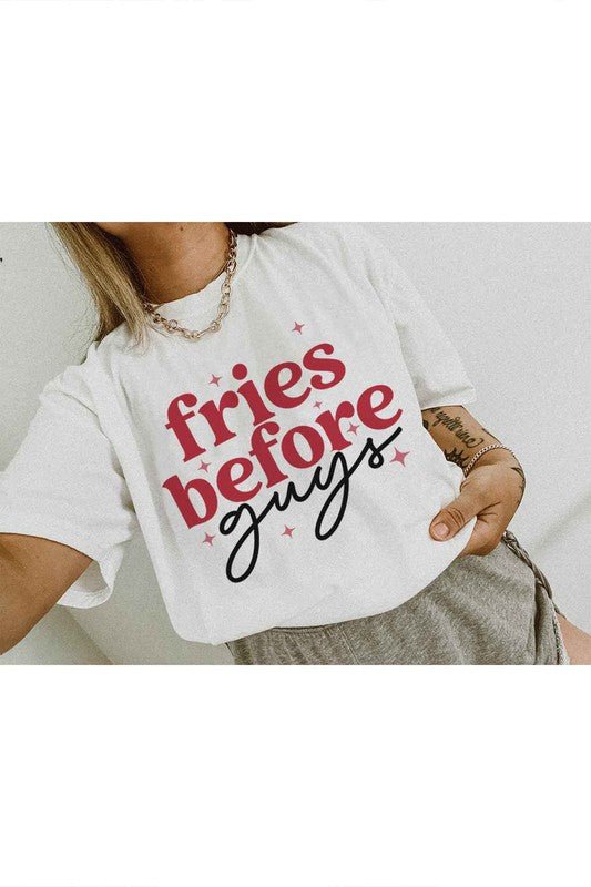 FRIES BEFORE GUYS GRAPHIC PLUS SIZE TEE