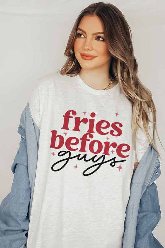 FRIES BEFORE GUYS GRAPHIC PLUS SIZE TEE