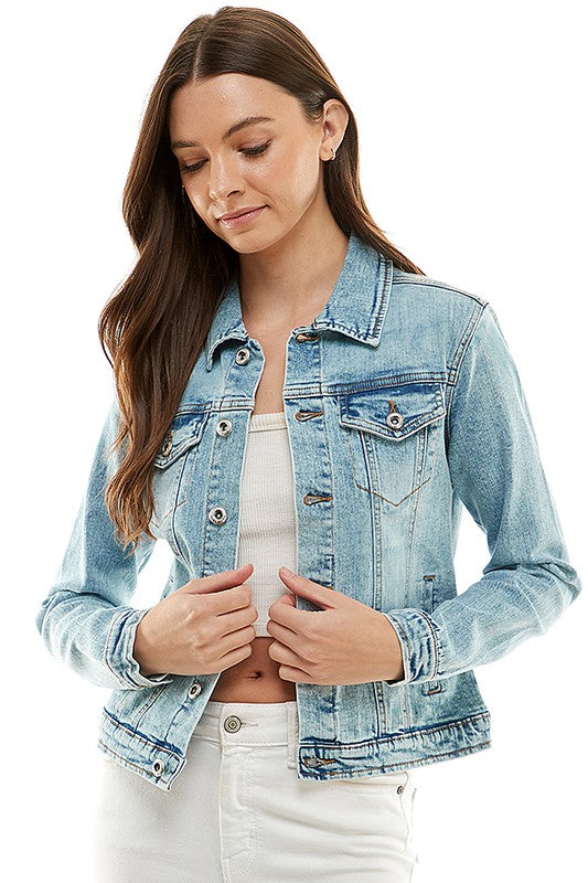 Women's Casual Spandex Denim Jacket