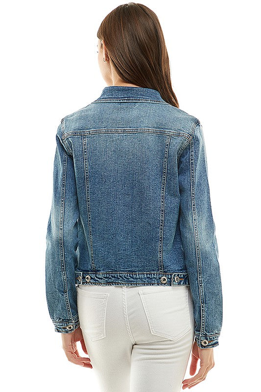 Women's Casual Spandex Denim Jacket