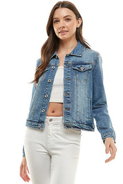 Women's Casual Spandex Denim Jacket