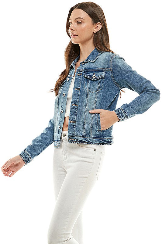 Women's Casual Spandex Denim Jacket