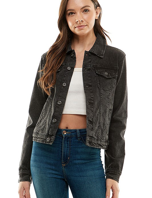 Spandex  Ladies  Casual Denim Jacket