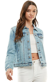 Women's Casual Spandex Denim Jacket