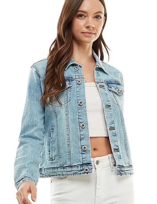 Spandex  Ladies  Casual Denim Jacket