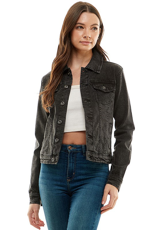 Women's Casual Spandex Denim Jacket