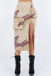 Women's Desert Camo Cargo Pencil Skirt