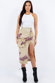 Women's Desert Camo Cargo Pencil Skirt