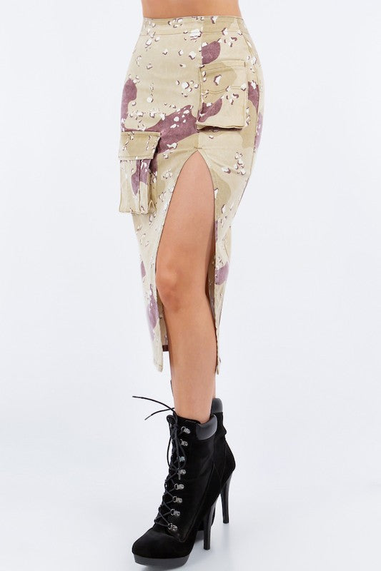 Women's Desert Camo Cargo Pencil Skirt