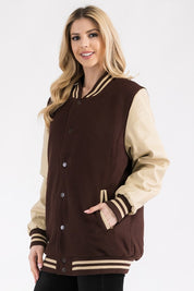 Women's Oversized Varsity Letterman Jacket