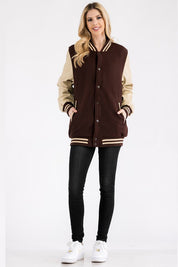 Women's Oversized Varsity Letterman Jacket