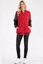 Women's Oversized Varsity Letterman Jacket