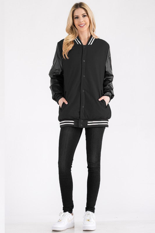 Women's Oversized Varsity Letterman Jacket