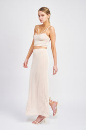 Women's High Waisted Sheer Maxi Skirt