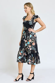 Women's Flutter Sleeve Ditsy Floral Sundress