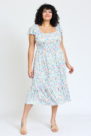 Women's Flutter Sleeve Ditsy Floral Sundress