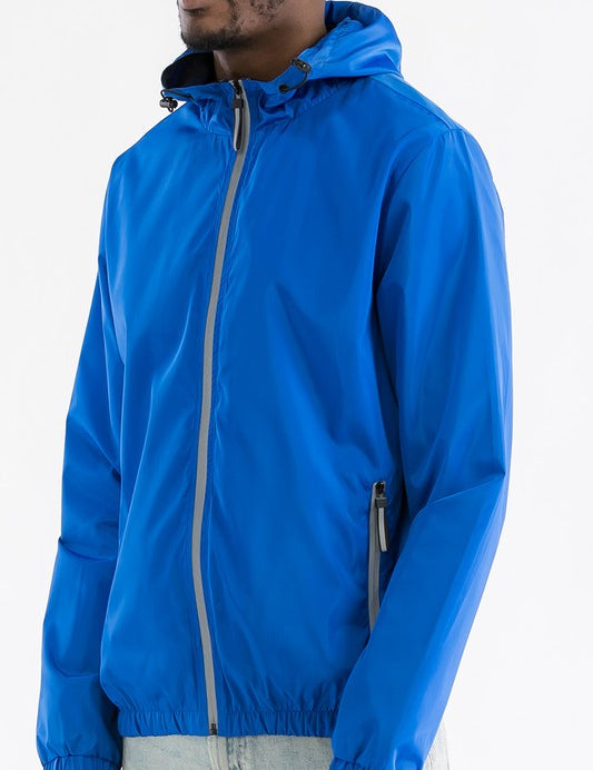 Men's Lightweight Waterproof Hooded Windbreaker Jacket