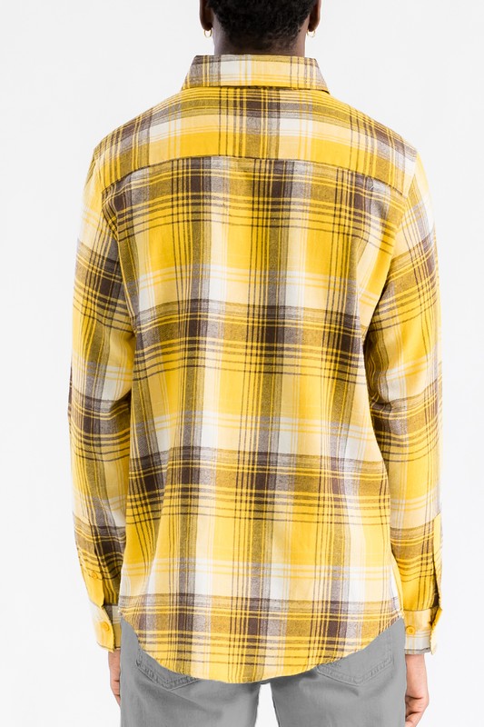 Men's Regular Fit Checkered Flannel Long Sleeve Shirt