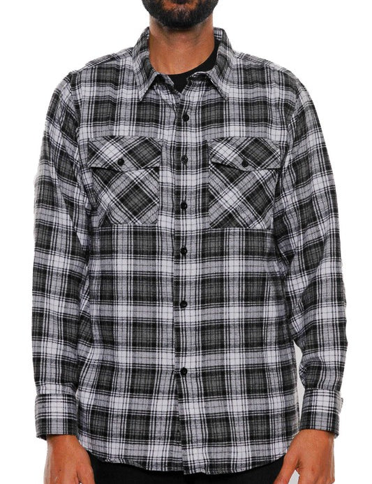 Men's Regular Fit Checkered Flannel Long Sleeve Shirt