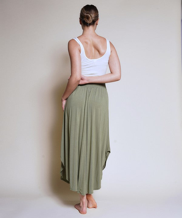 Women's Bamboo Maxi Skirt with Smocked Waist