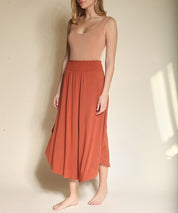 Women's Bamboo Maxi Skirt with Smocked Waist