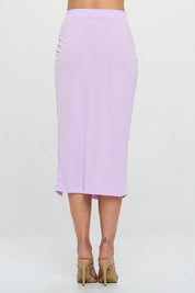 Made in USA Midi Skirt with Front Knot and Slit