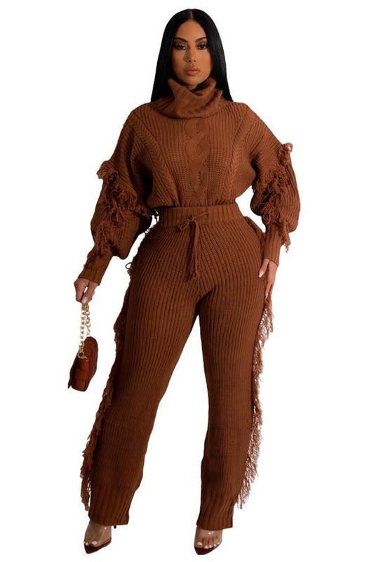Women's Casual Long Sleeve Sweater Pants Set